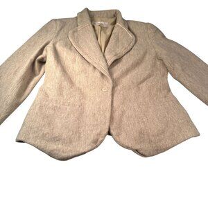 Vanity Wool Blazer Women Suit Jacket Long Sleeve Short Collegiate Crop Vintage